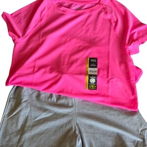 Pink Kids Shirt/gray Shorts by ATHLETIC [Brand]